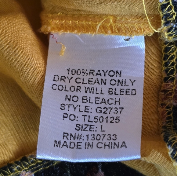 Umgee USA Boho Floral Patchwork Ruffle Tiered Mini Dress Size Large - Picture 6 of 6